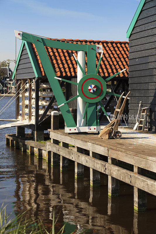 荷兰Zaanse Schans的德卡特风车
